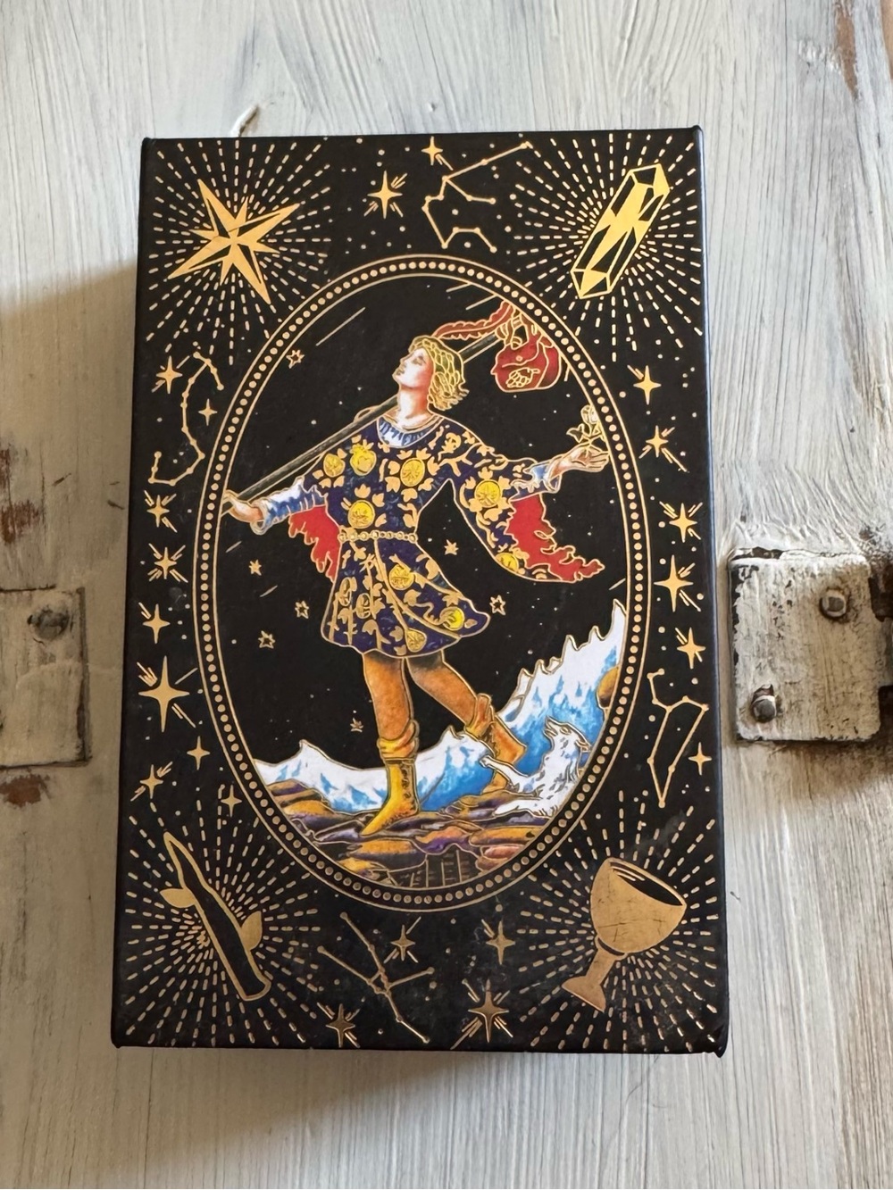 Gold Foil Tarot Deck Standard Size Cards with Guide Book & Magnetic Box
